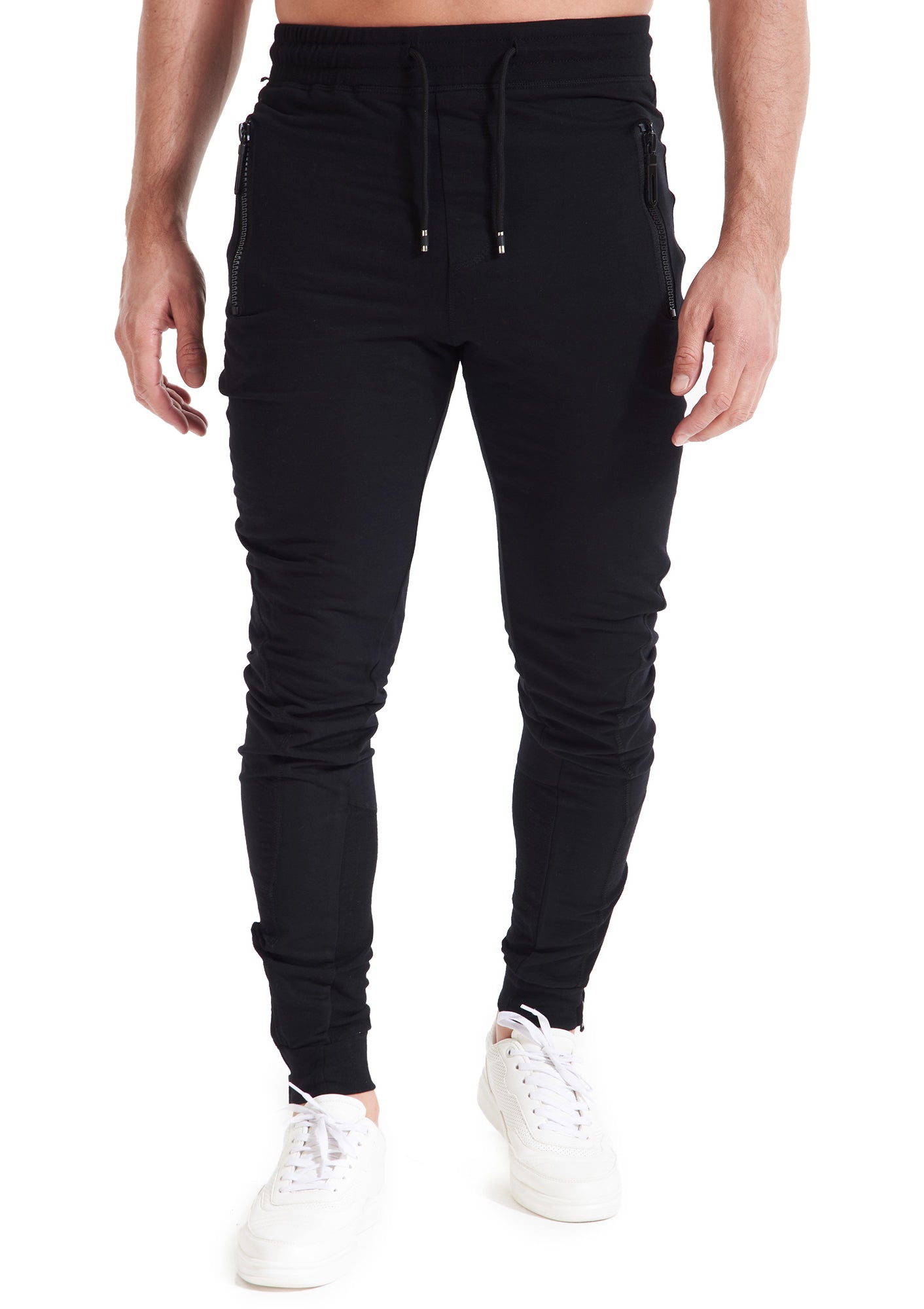 Black Jogger Zipper Pockets For Him